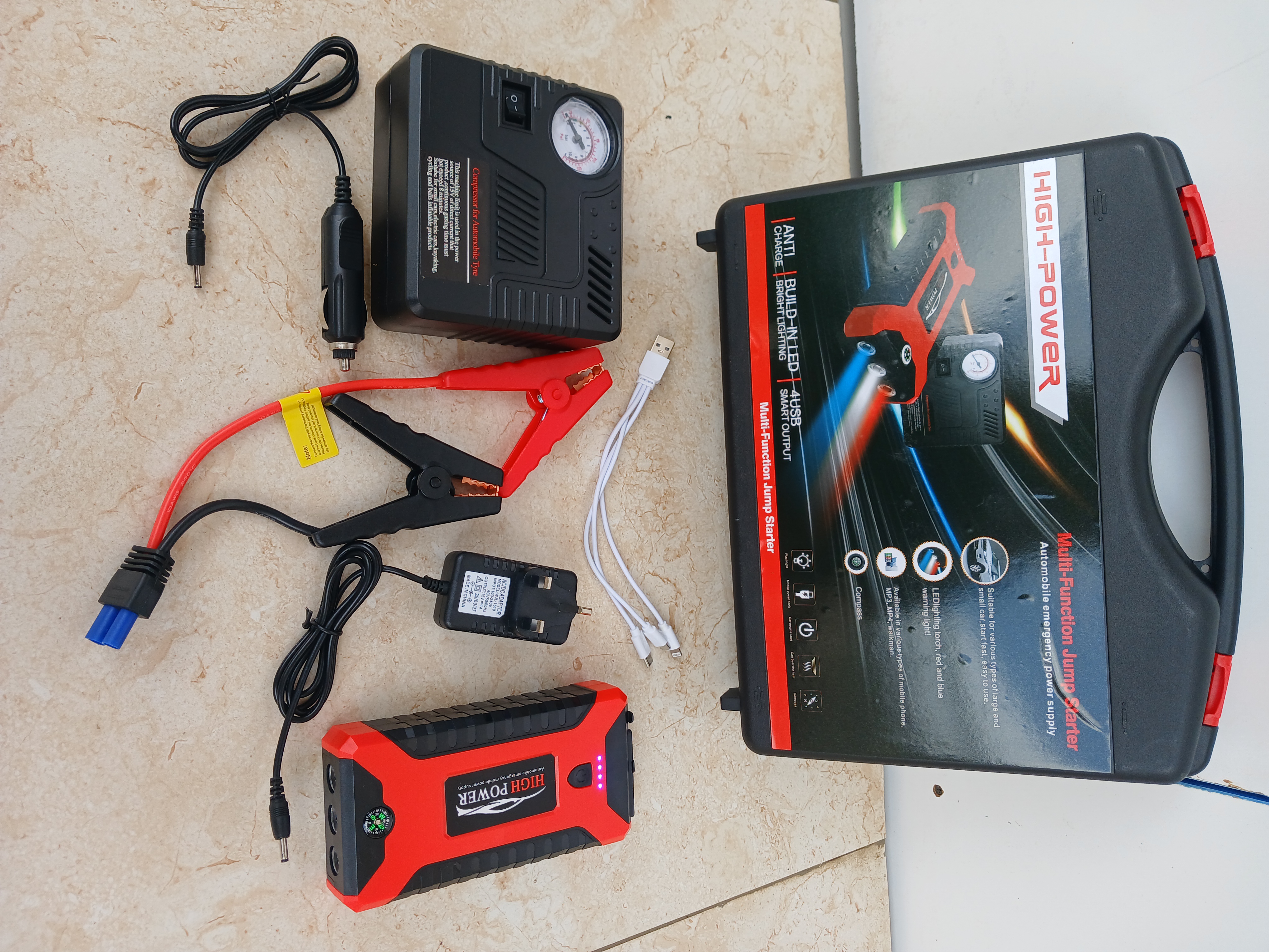 Multifunctional Jump Starter Kit with Compressor